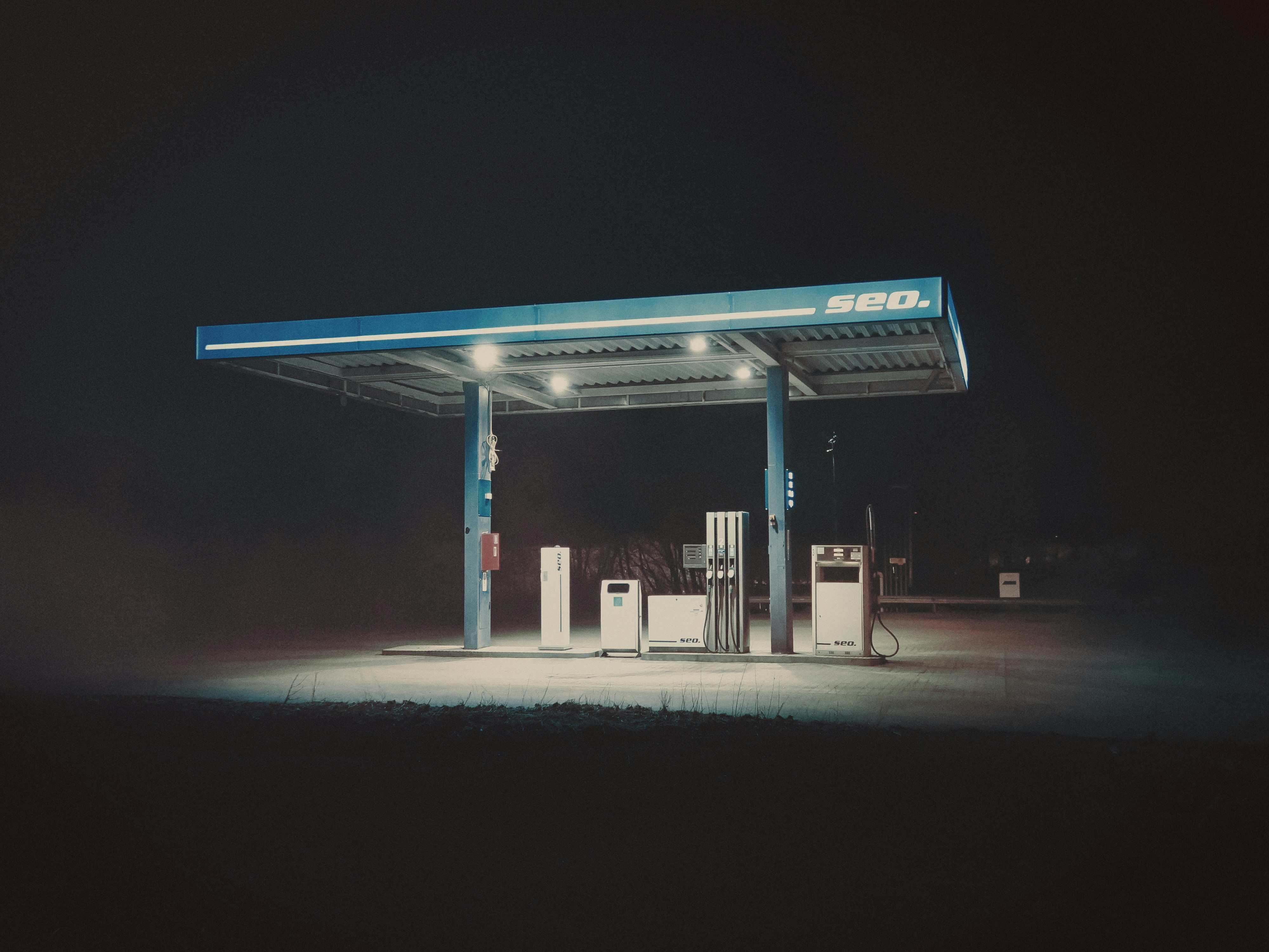 Liminal Gas Station at Night